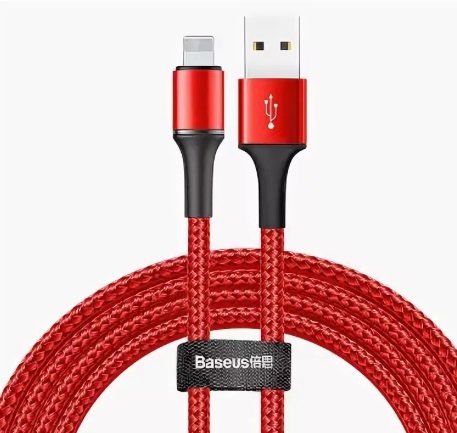 Кабель Baseus CALGH-B09 QC 3.0, lightning, 1 м, Quick charge 3.0, красный