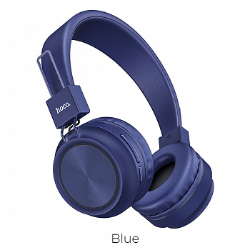 Беспроводные наушники HOCO W25 Promise, Bluetooth, 300 мАч, синий, контроллер с микрофоном