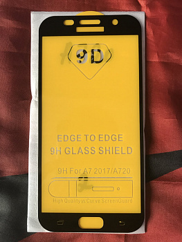Защитное стекло Full Glue для Samsung A720, черный