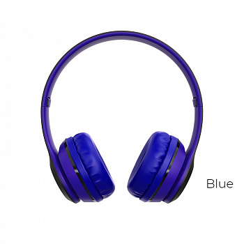 Беспроводные наушники BOROFONE BO4 Charming rhyme, Bluetooth + AUX, 200 мАч, синий, 10мВт, TF
