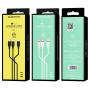 Кабель 3 в 1 Borofone BX17 Enjoy, lightning, micro USB, USB Type-C, белый 1 м