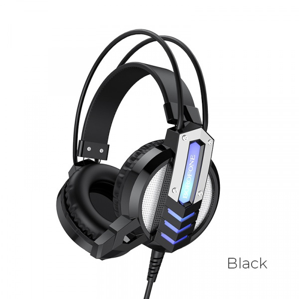 Проводные наушники BOROFONE BO100 Fun gaming, Jack 3.5mm, 2,4м, Черный