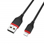 Кабель Borofone BX17, lightning, 1 м, черный