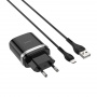 Зарядное устройство HOCO C12Q Smart, 3A, черный, 18W, кабель micro USB, QC3.0 / QC2.0
