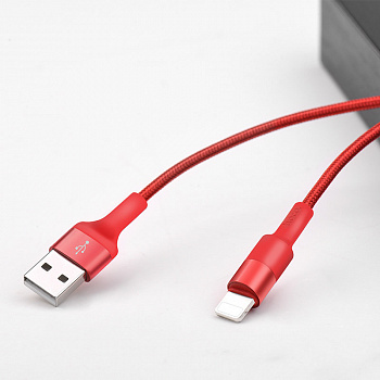 Кабель Hoco X26, lightning, 1 м, красный
