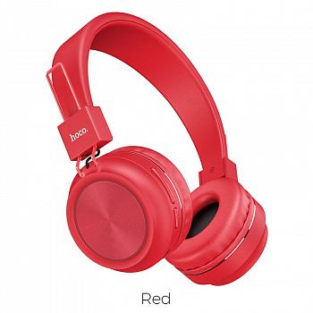Беспроводные наушники HOCO W25 Promise, Bluetooth, 300 мАч, красный, контроллер с микрофоном