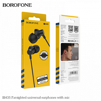 Наушники-вкладыши с микрофоном Borofone BM35 Black