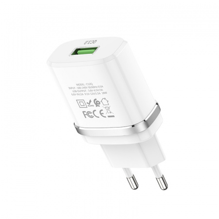 Зарядное устройство HOCO C12Q Smart, 3A, белый, 18W