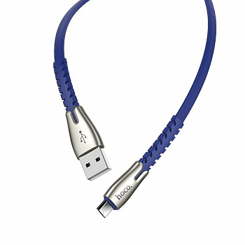 Кабель Hoco U58 USB - micro USB, 1.2 м синий