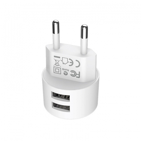 Сетевое зарядное устройство Borofone BA23A, 2 USB, 2.4А