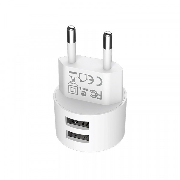 Сетевое зарядное устройство Borofone BA23A, 2 USB, 2.4А