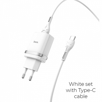 Зарядное устройство HOCO C12Q Smart, 3A, черный, 18W, кабель Type-C,QC3.0 / QC2.0