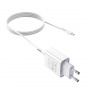 Зарядное устройство HOCO C81A Asombroso single, 2.1A, белый, кабель micro USB