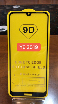 Защитное стекло Full Glue для Huawei Y6 2019, черный