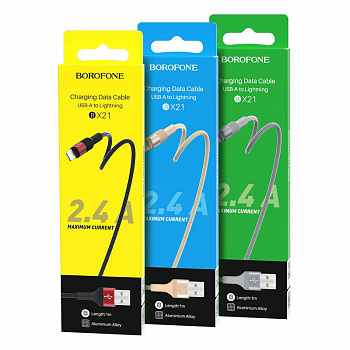 Кабель Borofone BX21 Outstanding, lightning, 1 м, серый