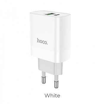 Зарядное устройство HOCO C80A Rapido, 3.1A, белый, Двойной порт USB/ Type-C,PD3.0, QC3.0 / QC2.0, FC
