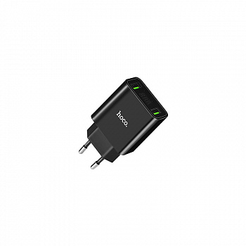 Сетевое зарядное устройство Hoco C25A, 2 USB, 2.2А, черный