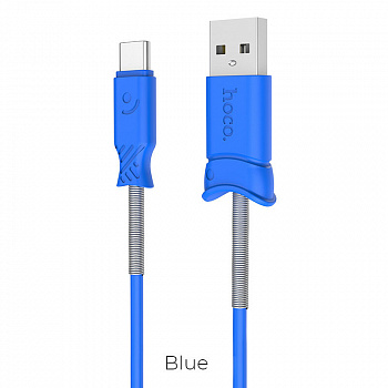 Кабель Hoco X24 Pisces, USB - USB Type-C, 1.2 м, синий