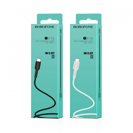 Кабель Borofone BX16, USB - USB Type-C, 1 м, черный