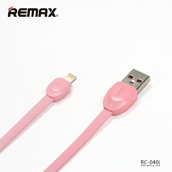 Кабель Remax Shell RC-040i, lightning, 1 м, розовый