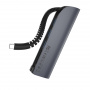 Переходник HOCO HB17 Easy , Разветвитель, Type-C - 3xUSB3.0 + SD/TF, 11 см, серый металлик
