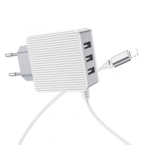 Зарядное устройство BOROFONE BA42A Joyful Lightning, 3.1A, белый