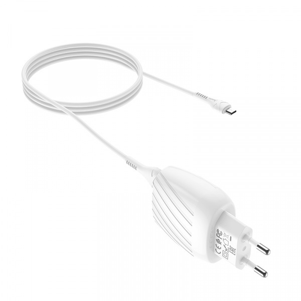 Зарядное устройство HOCO C78A Max energy, 2.4A, белый, кабель micro USB