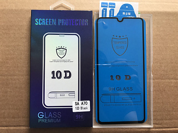 Защитное стекло для Samsung A70, черный