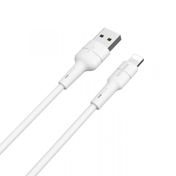 Кабель Borofone BX15 SoftJet, lightning, 1 м, белый