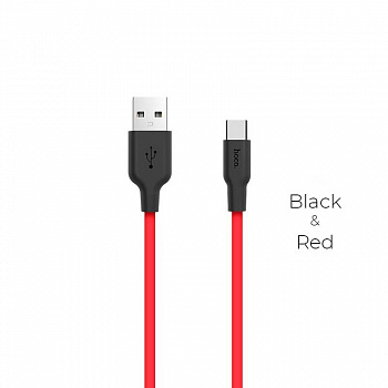 Кабель Hoco X21 Silicone, USB - USB Type-C, 1 м, красный