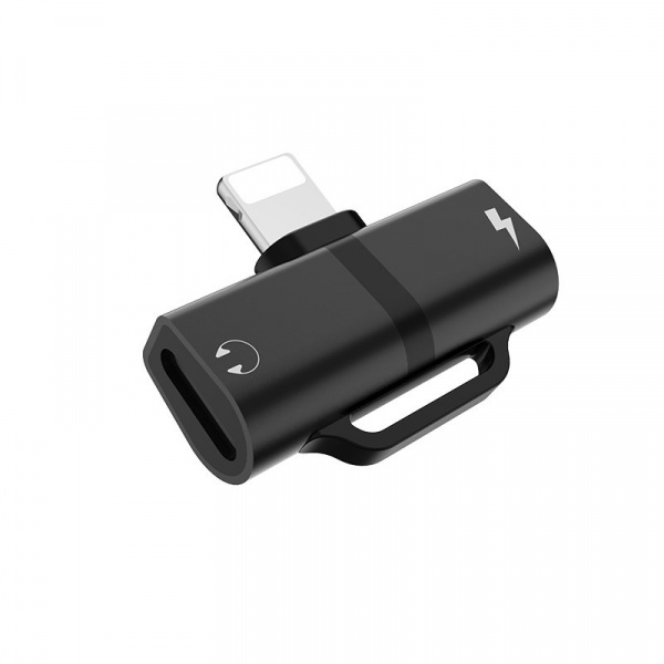 Переходник Hoco LS20, Apple Lightning, черный