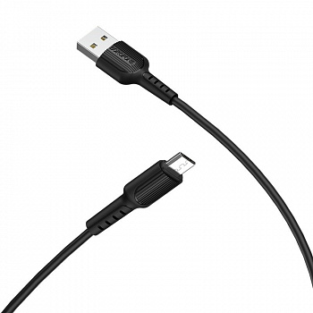 Кабель Borofone BX16 USB - micro USB, 1 м черный
