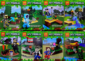 Набор из 8 конструкторов Lele 33266 Story Mode ver.3 Minecraft