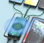 Внешний аккумулятор Wireless Fast Charging с 4 кабелями и цифровым дисплеем