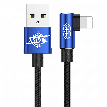 Кабель Baseus MVP Elbow, lightning, 1 м, синий