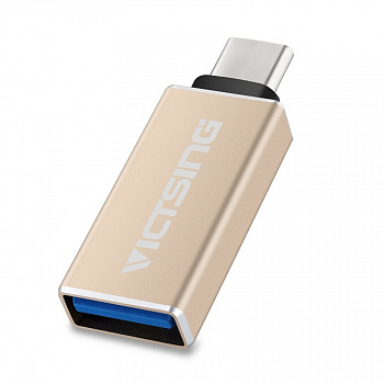 Переходник Remax RA-OTG1, USB - USB Type-C, золотой