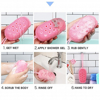 Быстро-вспенивающаяся силиконовая щетка для ванной Bubbles Bath Brush