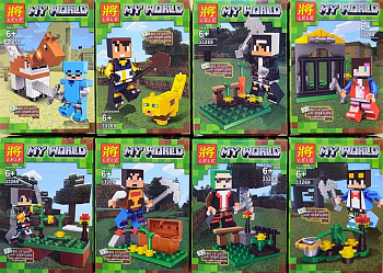 Набор из 8 конструкторов Lele 33269 Story Mode ver.2 Minecraft