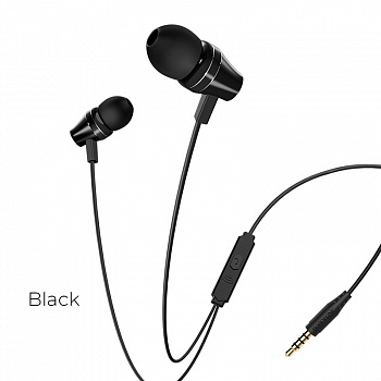 Проводные наушники BOROFONE BM38 Bright, Jack 3.5mm, 1.2 м, Черный, контроллер с микрофоном