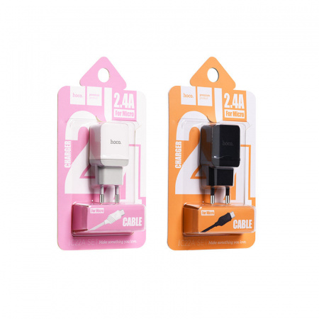 Комплект зарядки Micro USB Hoco C22A, 1 USB, 2.4А, черный