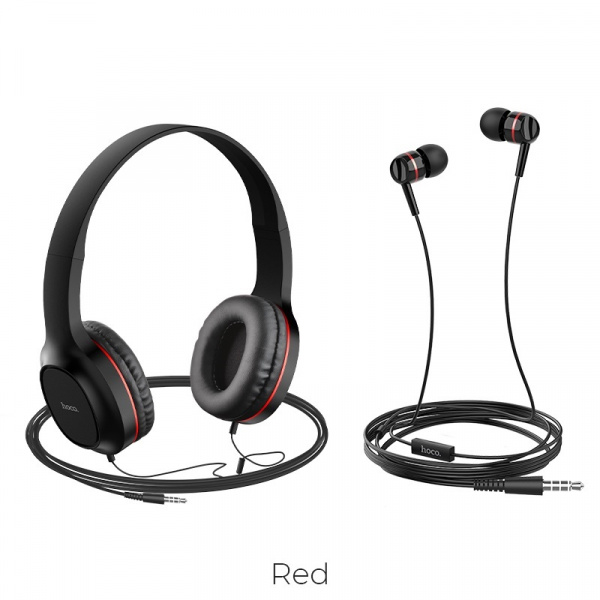 Беспроводные наушники HOCO W24 Bluetooth, красный