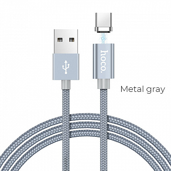 Кабель Hoco U40A, USB - USB Type-C, 1 м, серый