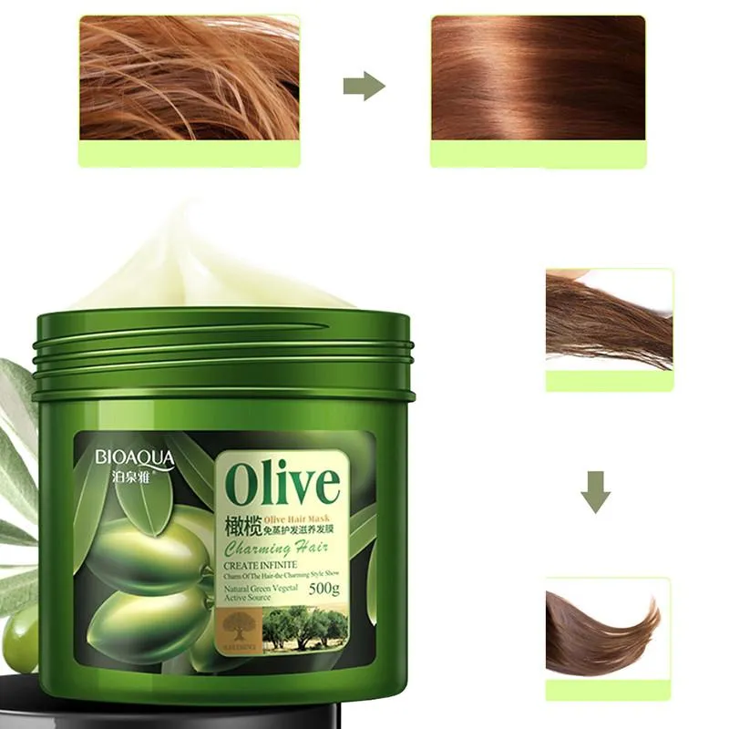 Увлажняющая маска для волос с маслом оливы Bioaqua Olive Hair Mask 500 мл