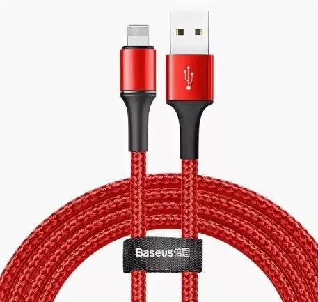 Кабель Baseus CALGH-C09 QC 3.0, lightning, 2 м, Quick charge 3.0, красный