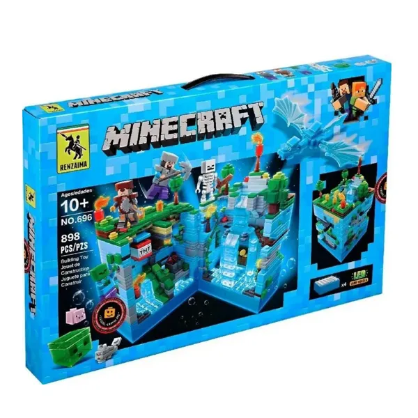 Конструктор Renzaima Minecraft 696 Синяя крепость 898 деталей 10+