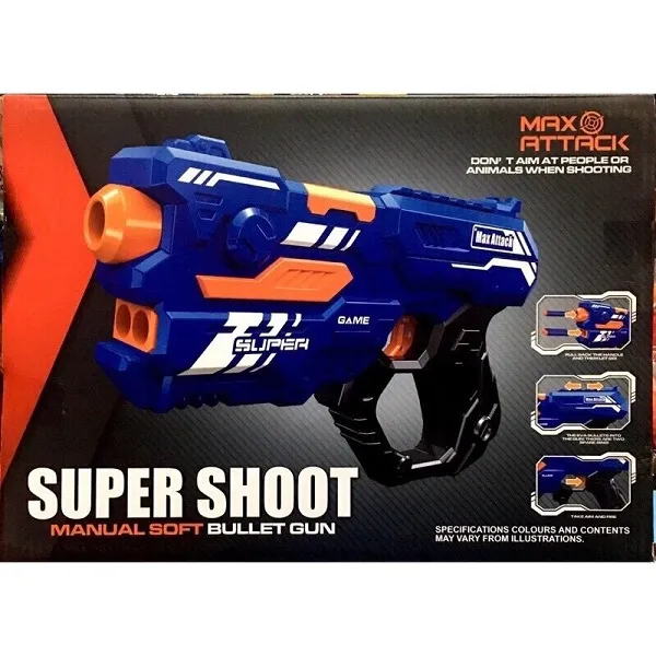 Бластер с мягкими пулями super shoot manual soft  bullet gum