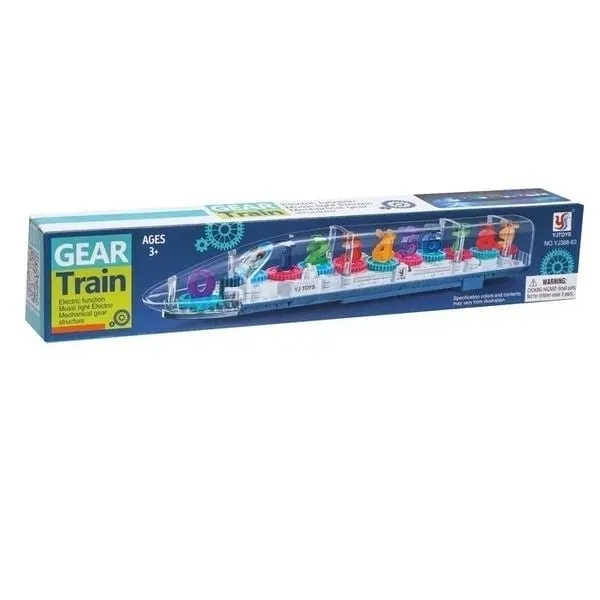 Прозрачный музыкальный поезд Шестеренки с цифрами Gear Train