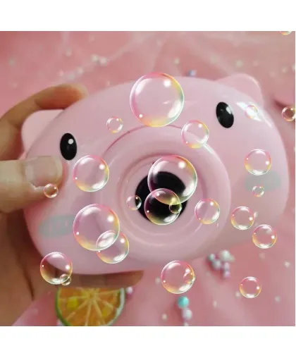 Аппарат для создания мыльных пузырей Bubble Camera Свинка розовый