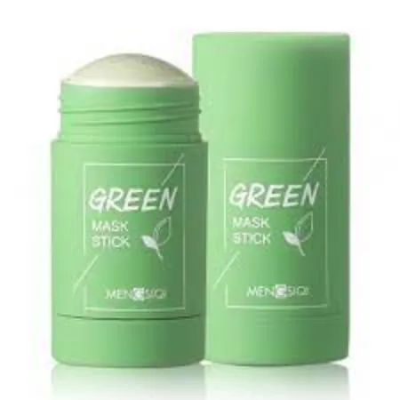 Green Mask Stick 40 гр Глиняная Маска Стик для глубокого Очищения и Сужения пор с экстрактом Зелёного Чая