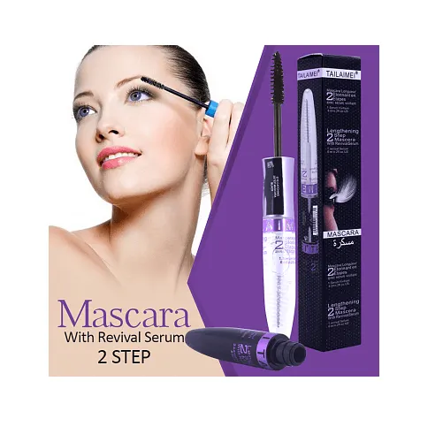 Фиксирующая тушь для ресниц 2 в 1 Tailaimei Lengthening 2 Step Mascara With Revival Serum